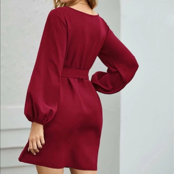 Boho lantern sleeve  belted dress - Picture 10 of 15